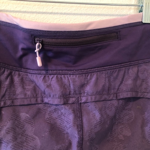 Lululemon Speed Short Rare Concord Grape Jacquard Embroidered Floral Print - Picture 5 of 7